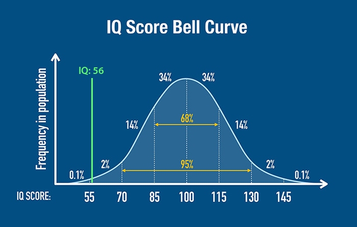 76 IQ Score—Bell Curve