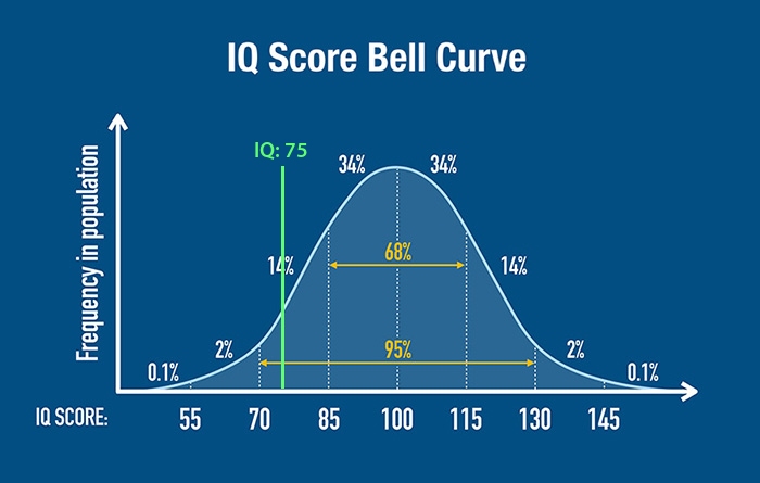 76 IQ Score—Bell Curve